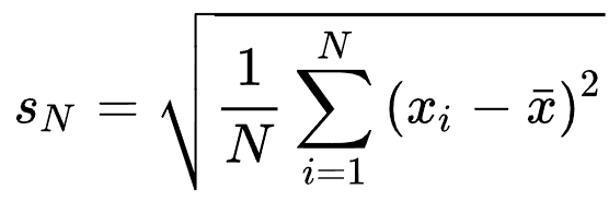 Definition of uncorrected sample standard deviation